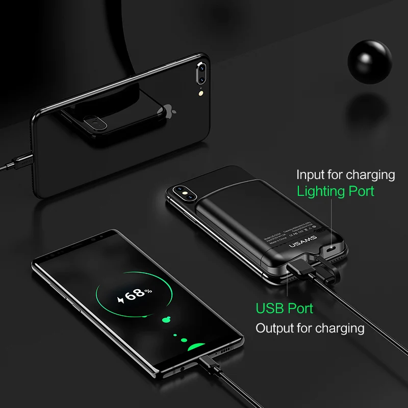 USAMS Mini 2A Nano Adsorption Back Clipped Power Bank 4000mah External Battery Charger for iPhone Android USB General | Мобильные