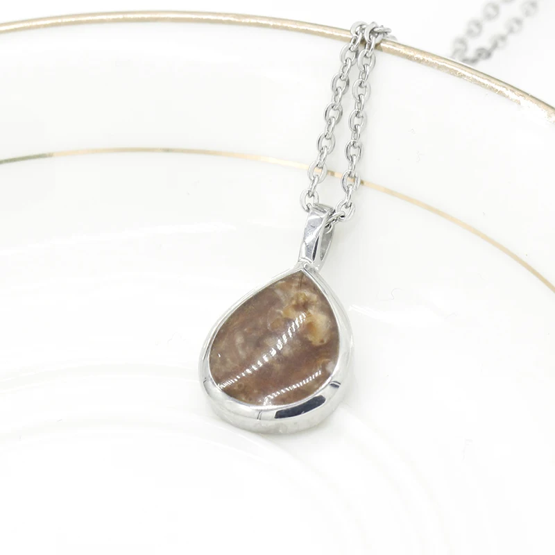 Нержавеющая сталь Эмаль капли воды кулон ожерелье многоцветный эмаль Европа