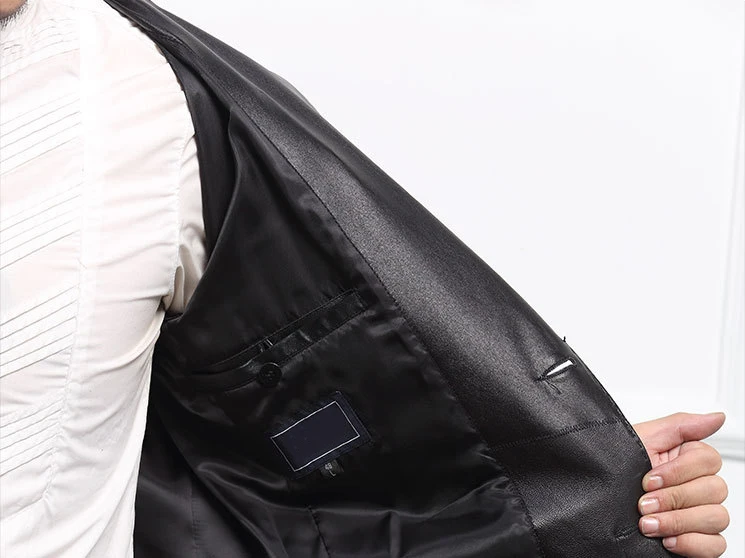 Осень загружен Композитная кожа кожаная куртка бренд модный костюм Бизнес