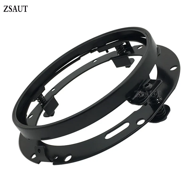 Черный/хром 7 дюймов светодиодный фары удлинительные кольца Круглый Монтажный