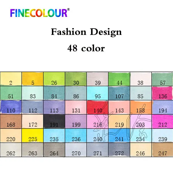 Finecolour профессиональный Перманентный маркер для рисования на спиртовой основе с кляксами для Manga маркер для рисования 24/36/48/60/72 маркер для рисования набор - Цвет: picture colors