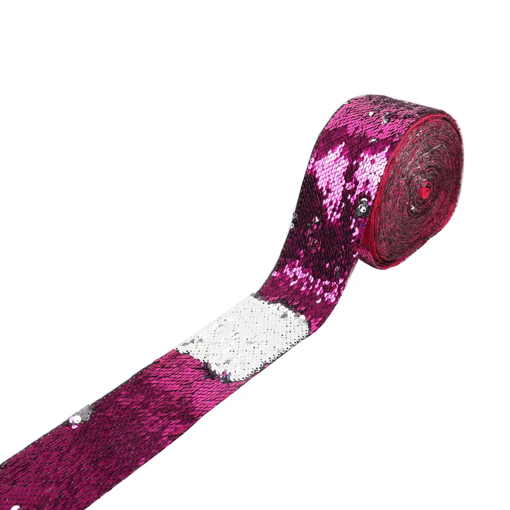purple x silver Xugar 3 ''75 мм 2y Двусторонняя лента с блестками для рукоделия, самодельные банты для волос, домашний текстиль, одежда для шитья, материалы для рукоделия, товары для рукоделия - Цвет: purple x silver