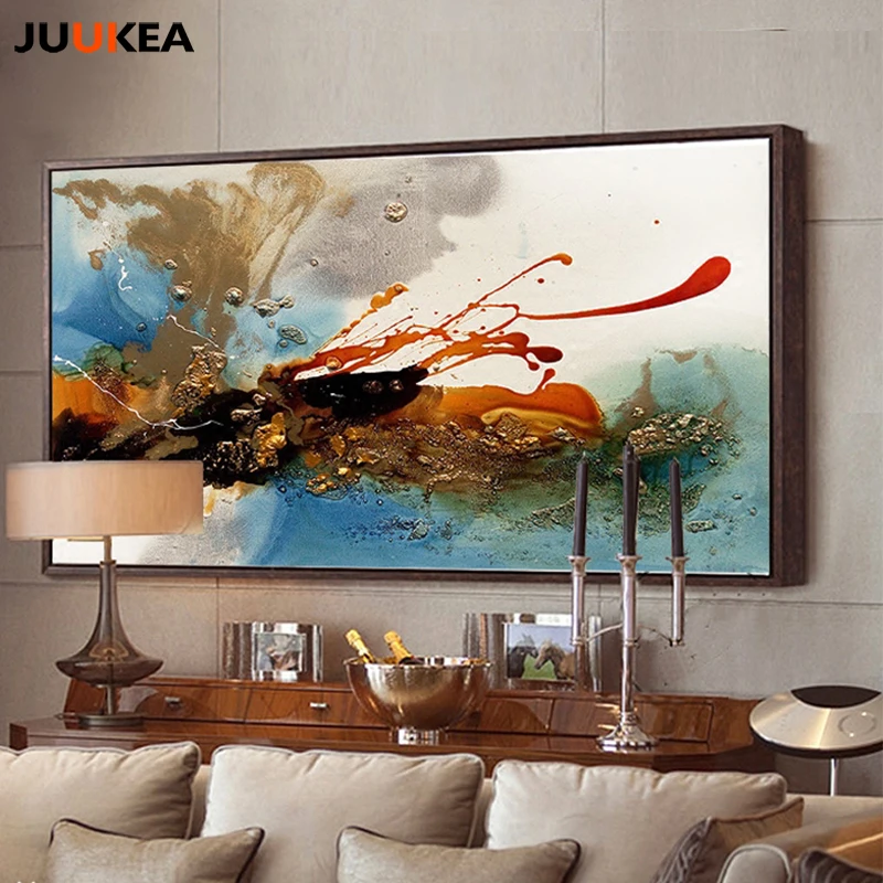 2017 Hot Sale Decorative Canvas Print Painting Poster Abstract Splash ink Glamour Wall Pictures For Living Room Home Decor|picture for living