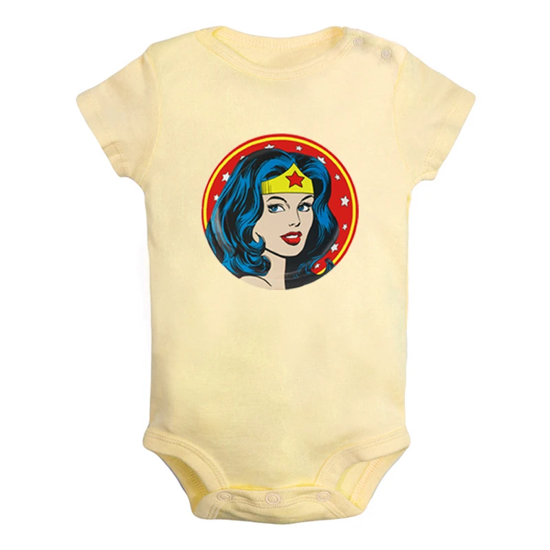 ieBodysuits1193Y Animation Girl Power Wonder Woman Bat women Super women Newborn Baby Girl Boys Clothes Short Sleeve Romper Jumpsuit Outfits - Цвет: ieBodysuits1193Y