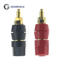 1 red1 black 4mm single banana terminal copper gold plating 20a connectors audio plug cold pressure solderless electric diy