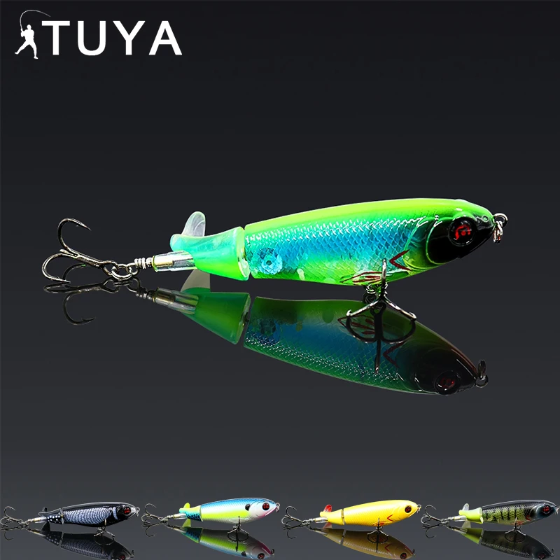 TUYA вращающийся хвост Topwater Воблер Поппер приманки для ловли на блесну гольян whopper plopper бионическая рыба искусственная приманка 10,5 см 17 г
