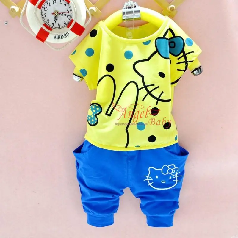 Sale!Free shipping clothing set boys and girls cotton Tee+pant for 100-140cm tall kids | Детская одежда и обувь
