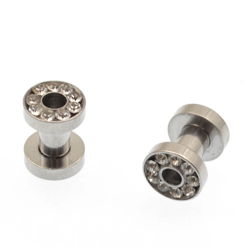 1 пара Прозрачные Серьги-туннели в стиле панк | Украшения и аксессуары