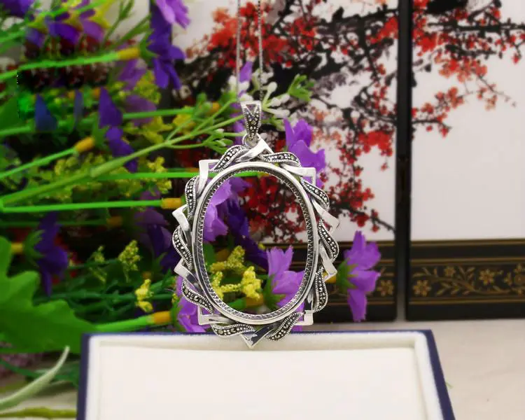 Женская подвеска из серебра 100% пробы овальная основа 925X28 6 мм|diy jewelry accessories|jewelry
