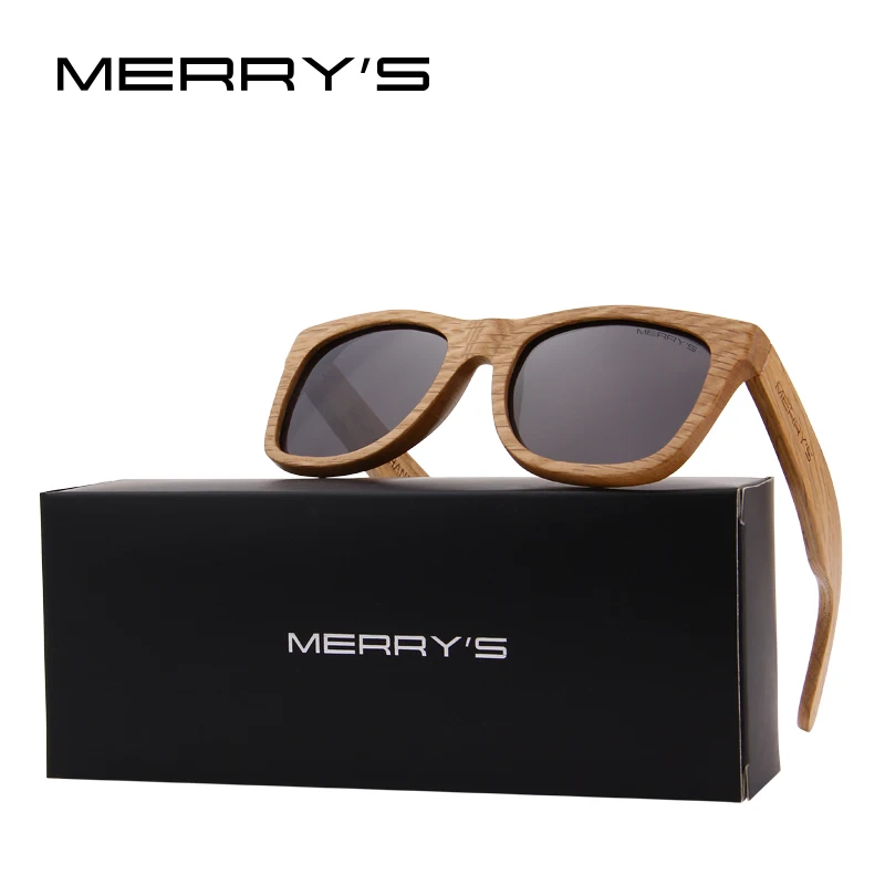 Мужские/женские деревянные солнцезащитные очки MERRY'S DESIGN ретро поляризованные
