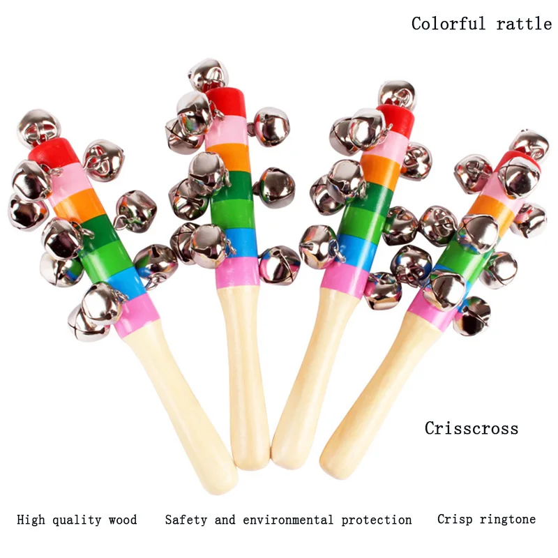 Деревянный Радуга колокольчик красочные колокол Детские музыкальные орф
