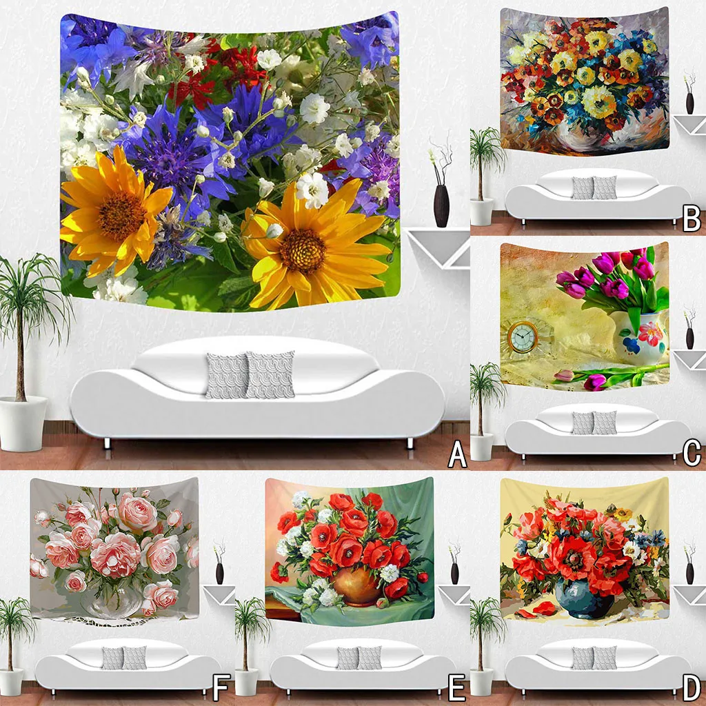 Настенный гобелен с принтом декоративное искусство Природа Цветок 130X150CM
