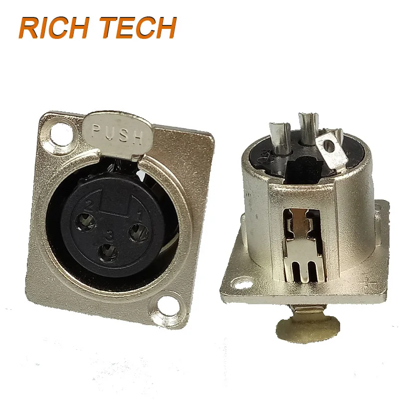 12 шт./лот 3 PIN XLR Женский Панель крепление высокое качество дуги Female домкрат разъем