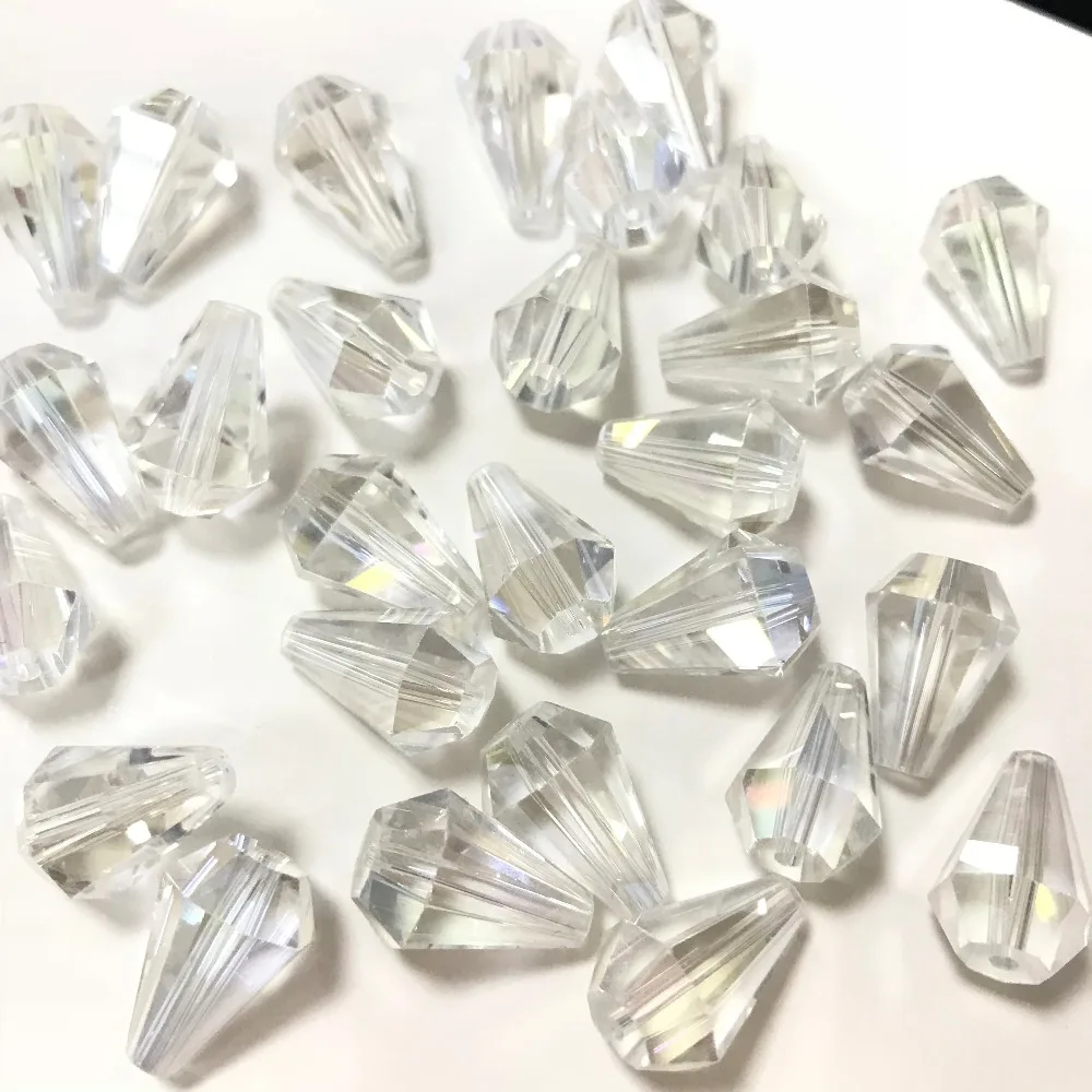 50pcs 10x13mm Drops Bicone Austria Crystal beads Charm loose spacer Beads for DIY Earrings necklace hadicraft bracelet jewelry | Дом и сад