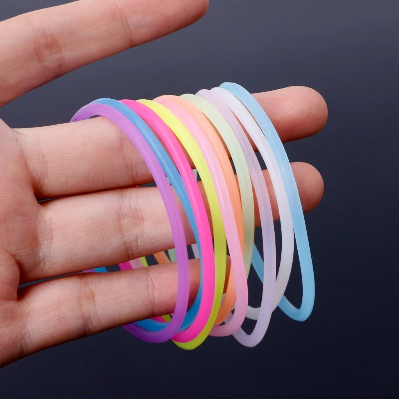 10 шт. ночные светящиеся браслеты браслет из жевательного силикона DIY резинки для