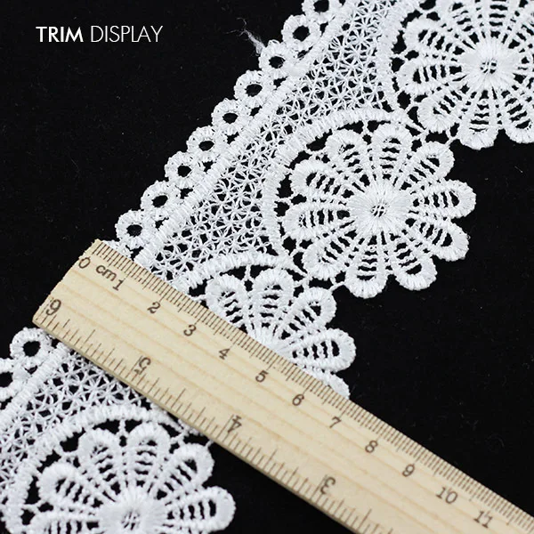 Вышитый белый вязаный крючком мотив кружева Венецианская искусственная отделка