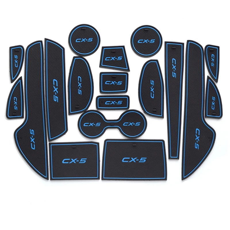 

For NEW Mazda CX-5 CX5 2015 2016 car Non-Slip Interior cup cushion Door Mat covers Cup Mat stickers 18pcs per set