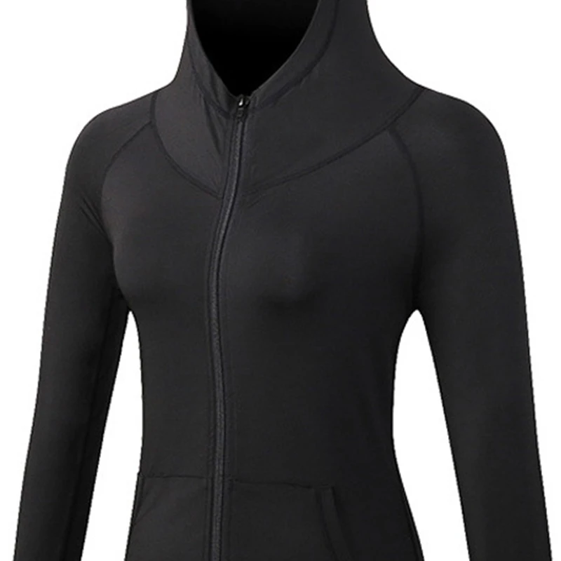 DIQIAN Breathable Hooded Running Jacket Women Long Sleeve Bodybuilding Female Sport Gym Yoga Jackets Sportwear 2XL | Спорт и