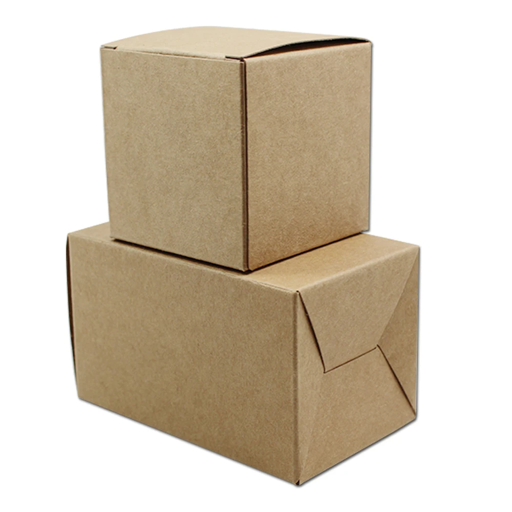 Cajas de cartÃ³n marrones de 7x7x7cm, Papel Kraft plegable para eventos pequeÃ±os,...