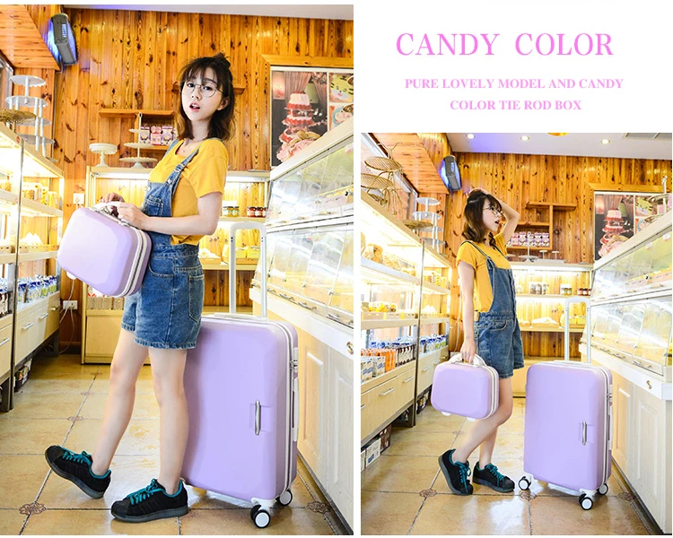 Дети 2" 22" 2" 26" carry-on чемодан на колесах девочка и мальчик розовый фиолетовый прекрасный чемодан сумка на колесиках для путешествий Сумки Дети Изящные чемоданы