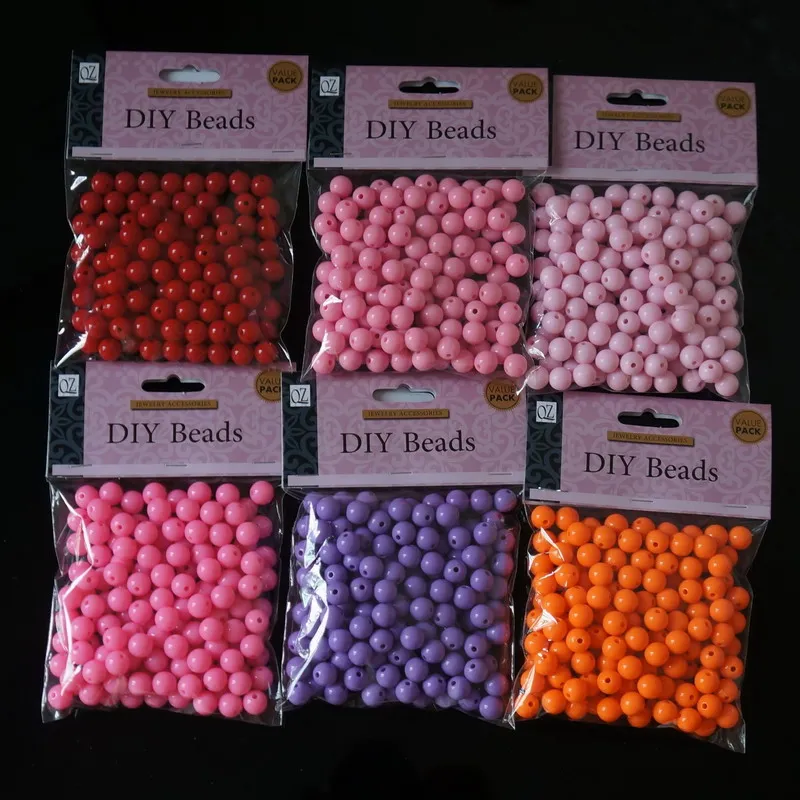 Акриловые однотонные разноцветные бусины для рукоделия 10 мм 12 | Украшения и