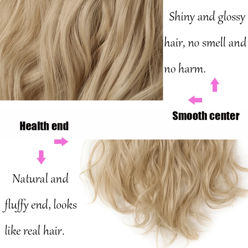 SNOILITE 1" 18 зажимы 8 шт./компл. волнистые натуральные волосы на заколках для наращивания, волосы на заколках Длинные Синтетические волосы, парик, заколки, заколки для волос, трессы для Для женщин чёрный; коричневый