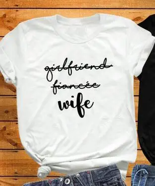 Wife --- white Одинаковая футболка для пары, для свадьбы, для жены, Camisetas, для мужчины, для мужчины, вечерние топы для свадьбы, одинаковые комплекты - Цвет: Wife --- white