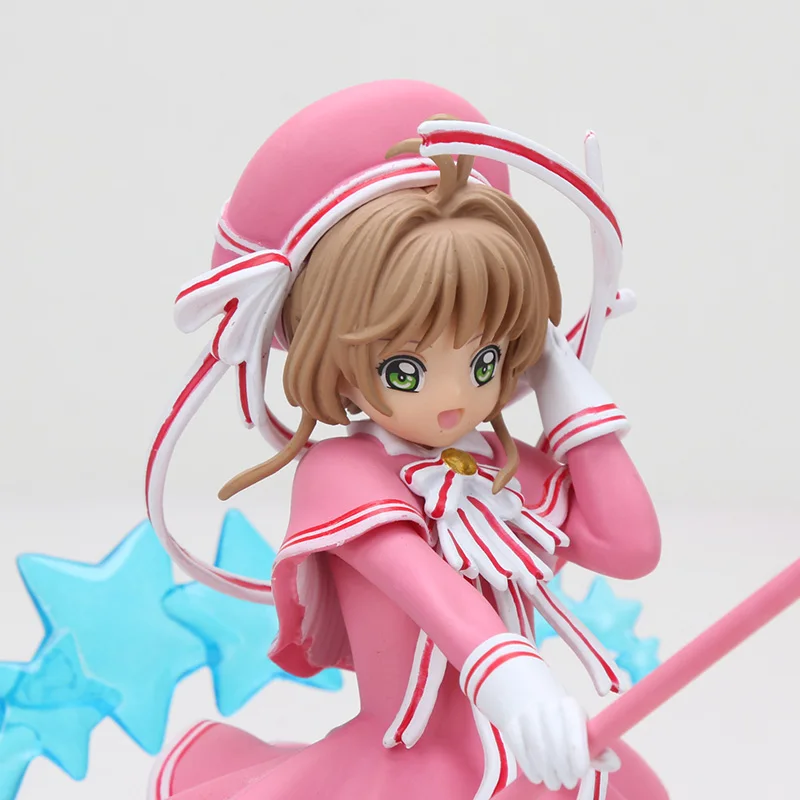 Cardcaptor Sakura Figure Clear Card Kinomoto Sakura с волшебной палочкой Cardcaptor ПВХ Фигурки игрушки Brinquedos 16 см