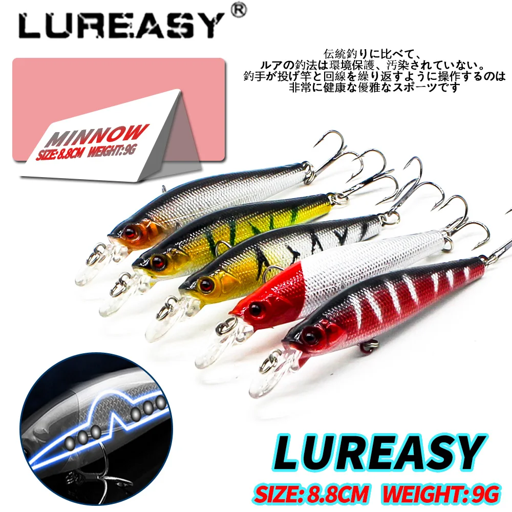 LUREASY fishing lure 8CM 9G bass floating minnow fish wobbler crankbait Japan Pesca carp | Спорт и развлечения