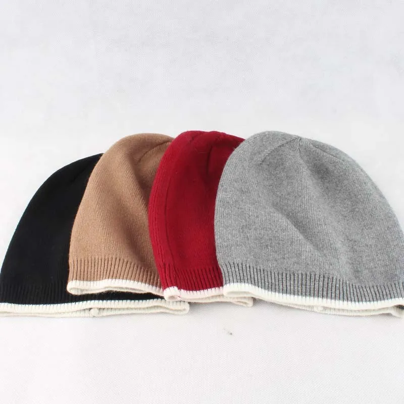 Женские вязаные шапки skullies из кашемировой шерсти в стиле пэтчворк на осень и