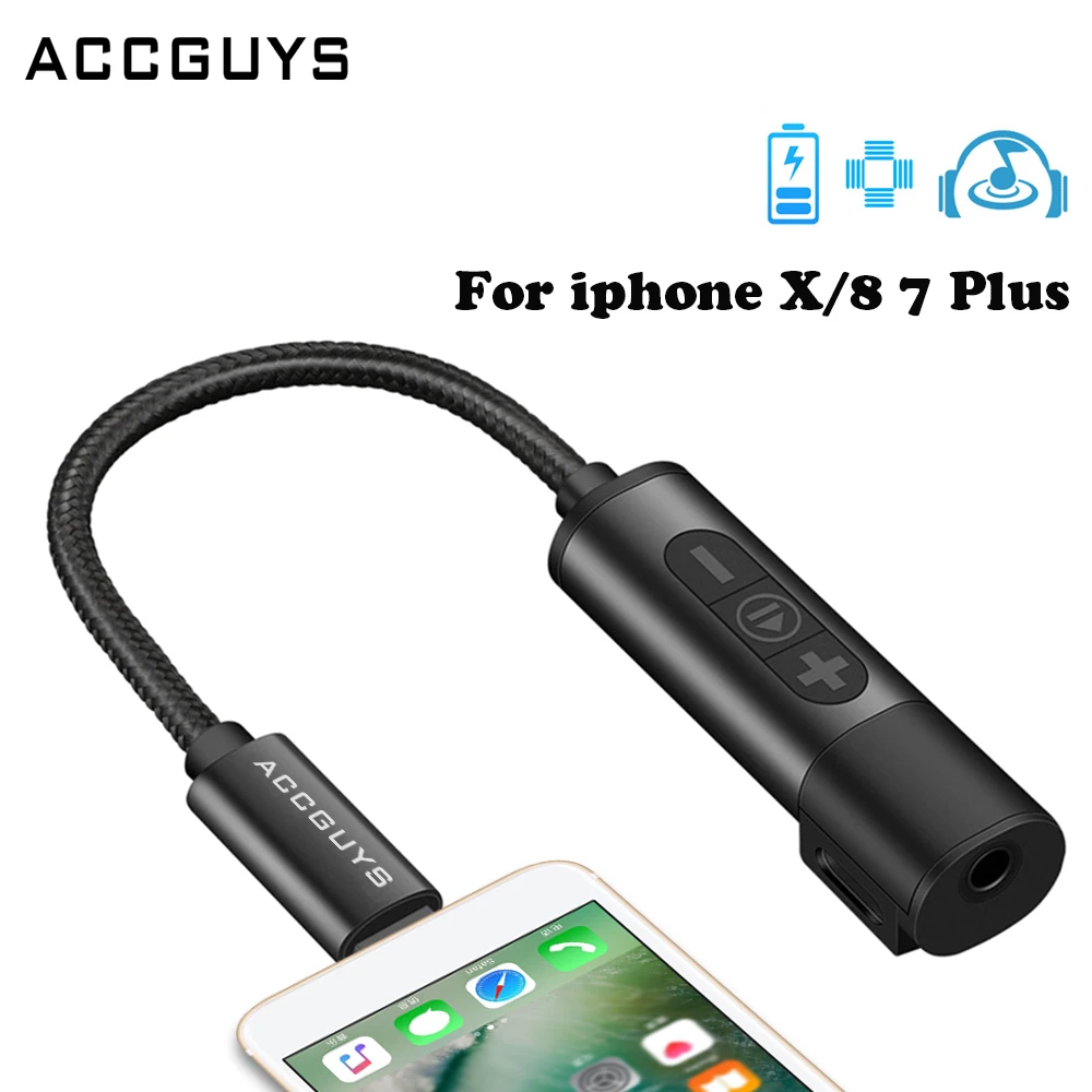 ACCGUYS аудио кабель адаптер для iPhone 7 8 plus X XS наушников освещения до 3 5 мм 2 в 1 разъем