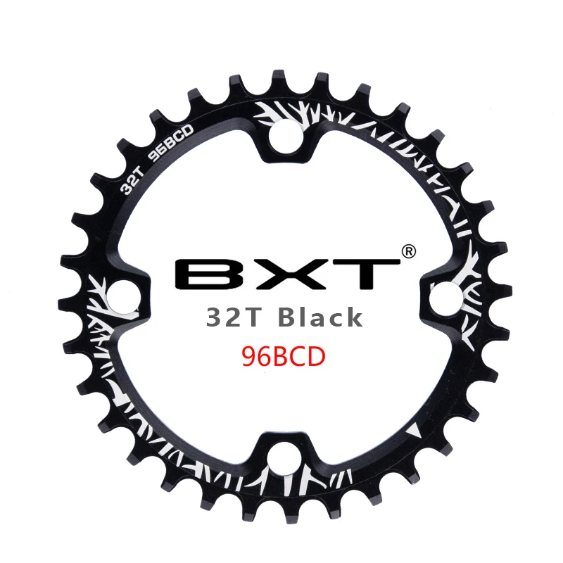 96BCD 32T Велосипедный Кривошип 96BCD круглой формы 32 T/34 T/36 T/38 T MTB, велосипедная цепь, велосипедная цепь, круг, Кривошип, одна пластина - Цвет: 96BCD 32T