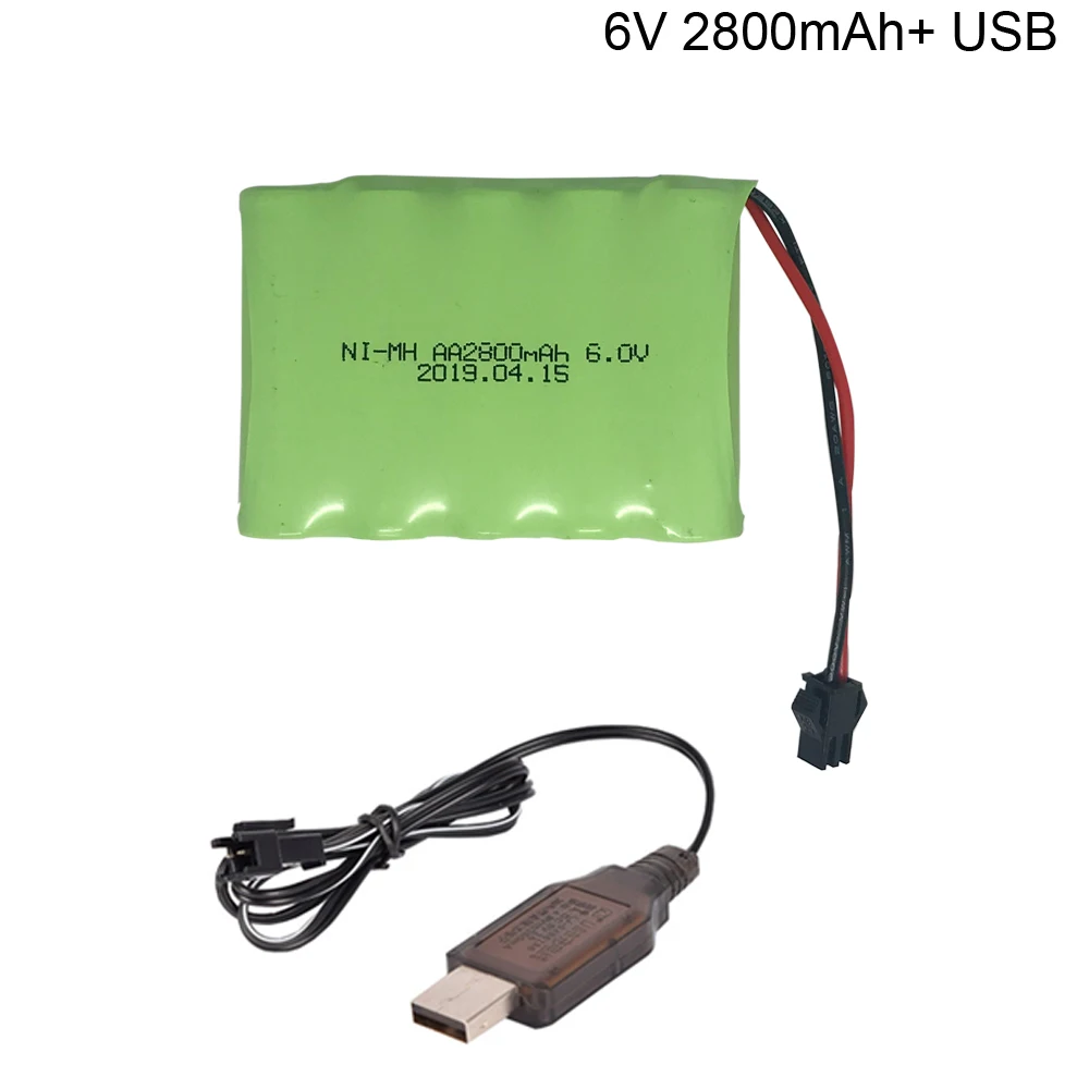 6v 2800mah M Style Ni MH батарея с USB высокой емкостью AA для электрических игрушек/RC