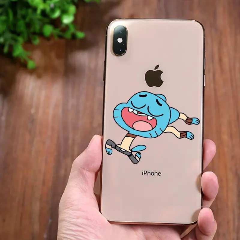 Аниме ТВ удивительный мир Gumball Мягкий ТПУ силиконовый чехол для телефона iPhone 11Pro MAX 5 5S 8 7Plus 6 6splus X XS мультяшный чехол - Цвет: TPU