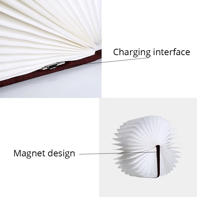 TZ Fold LED Book Lamp Night Light Creativity Bedroom Living Room Hotel lobby Accompanying Sleep Colorful Gift USB Rechargeable | Лампы и