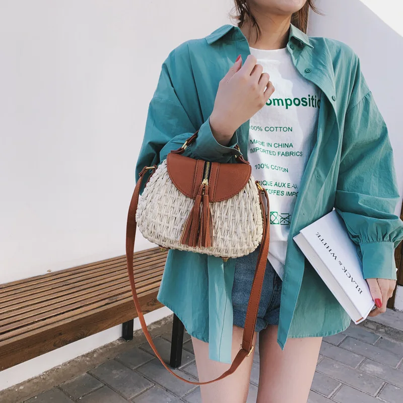 Женская сумка Hanbag модная повседневная соломенная женская летняя новая подушка