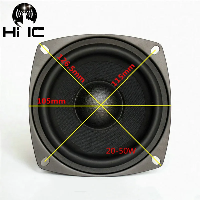 2 шт. 4 дюймовый 50 Вт Hi Fi сабвуфер колонка WooferAudio бас громкий динамик Ом/8