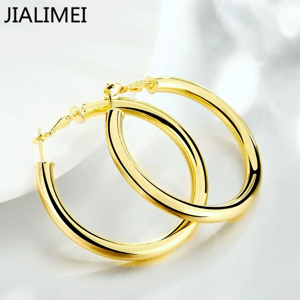 Большой круг цвет классические серьги обруча золотистый для вечерние оптовая