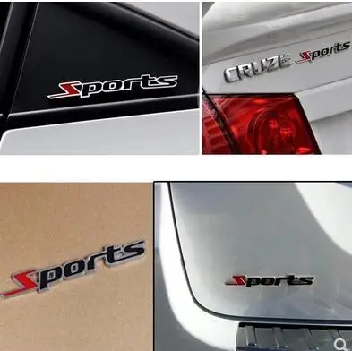 Стикер для автомобиля спортивный 3d значок с надписью из хромированного металла