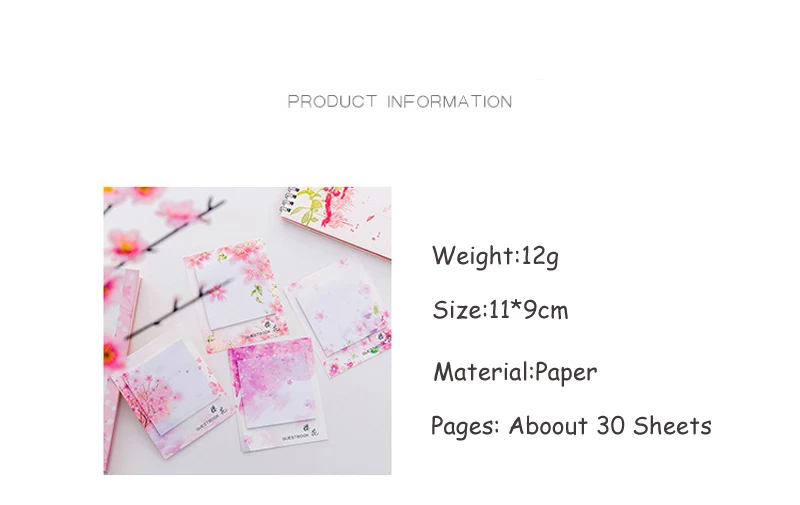 EZONE Flower Sticky Note каваи цветки сакуры, японской вишни Печатный блокнот для заметок квадратный N Times закладка для студентов Примечания школьные принадлежности