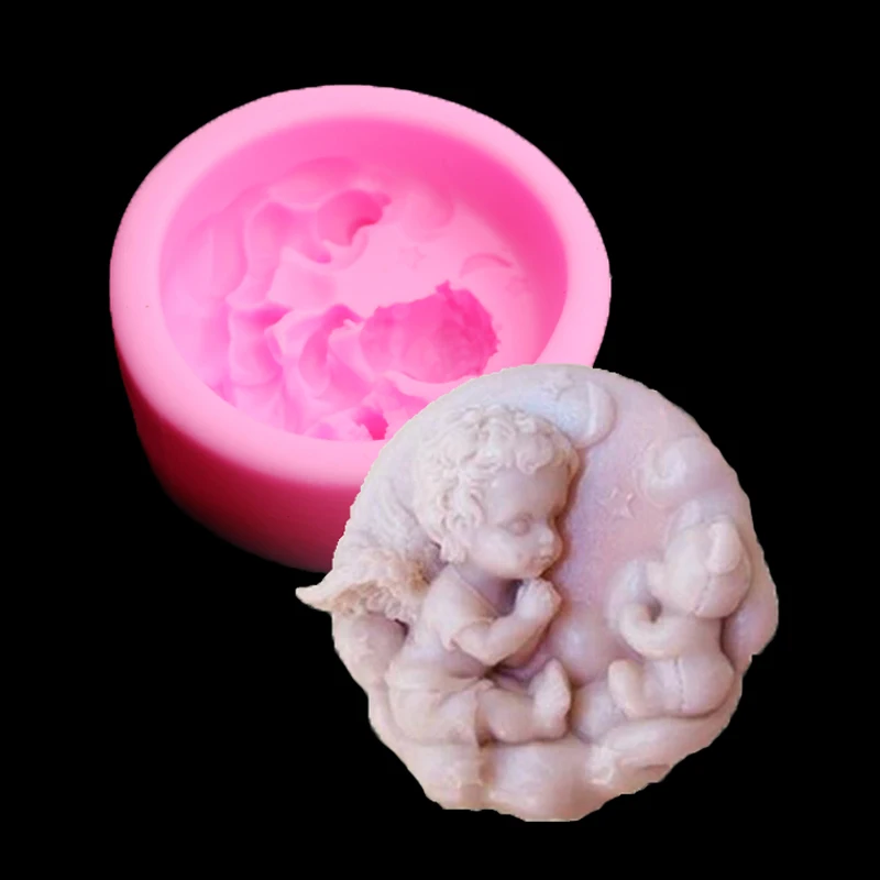 Ангел девочка и силиконовая форма Медведь мыло свечи делая формованные части