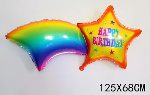 125 см большой Радужный воздушный шар из фольги на день рождения украшения для дня