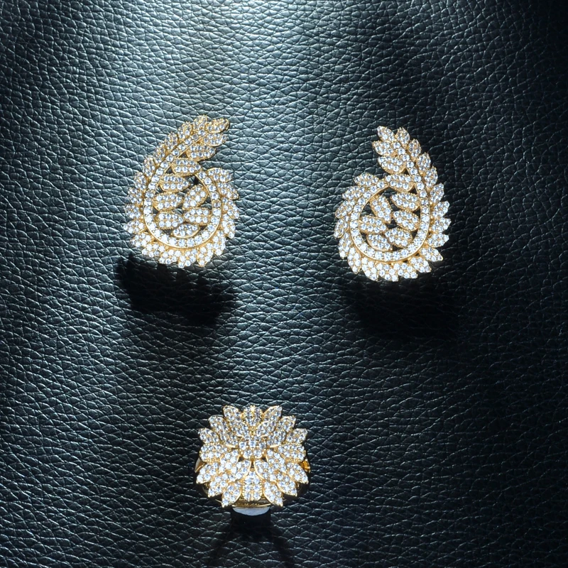 Be 8 Wedding Jewelry Accessories Fashion Nigerian Set for Women Leaf Design Pendant Gold Color Brand Sets S249 | Украшения и