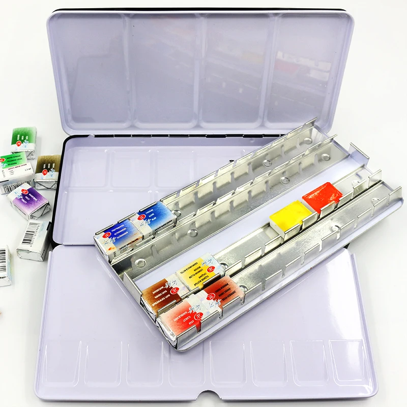 Твердые акварельные краски пустая коробка красок черные короткие Эмаль 12/24/36