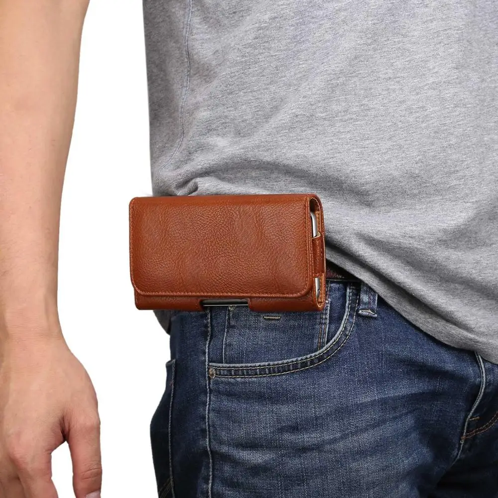 Коричневая кобура с узором древесной коры на ремешке для iPhone 6 6s 7 8 Plus кожаный