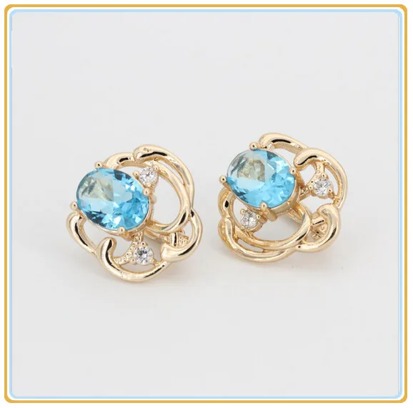 Серьги золотистого цвета 585 пробы Orecchini Brincos трендовые новые модные женские