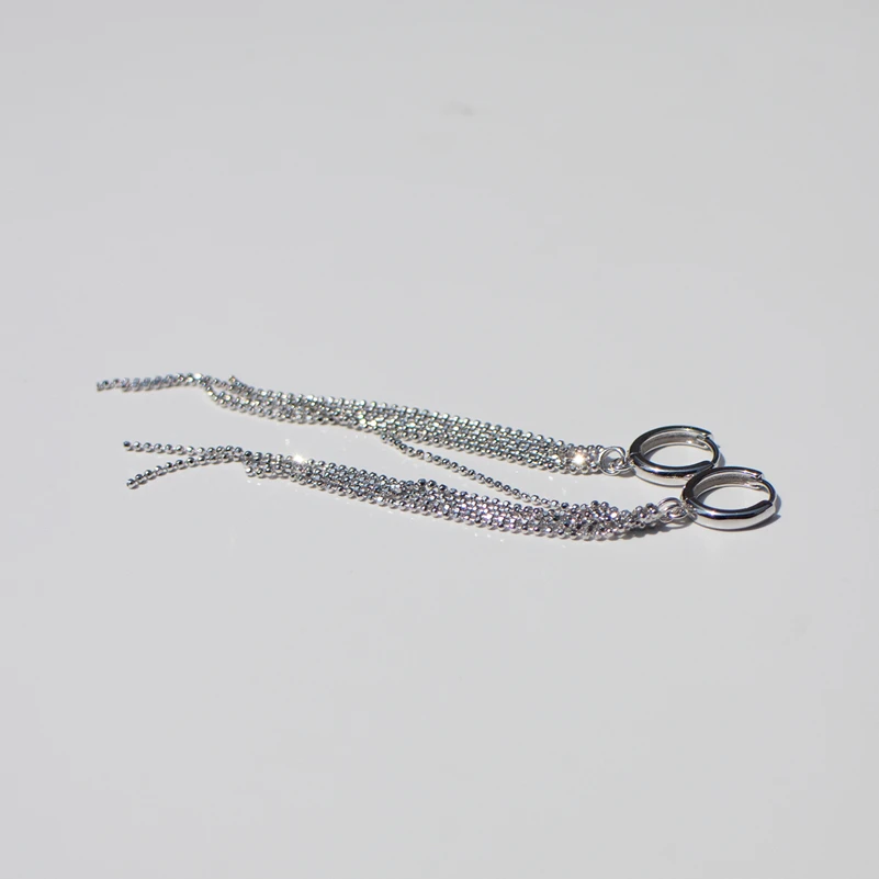 Серьги из стерлингового серебра S925, модные длинные серьги-кольца с кисточками, серьги-капли, модифицированное лицо, Женские Ювелирные изделия для ушей