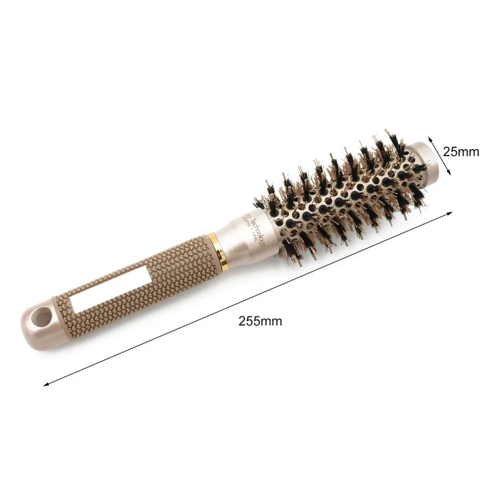Керамическая алюминиевая расческа для волос круглая щетка с нейлоновой и