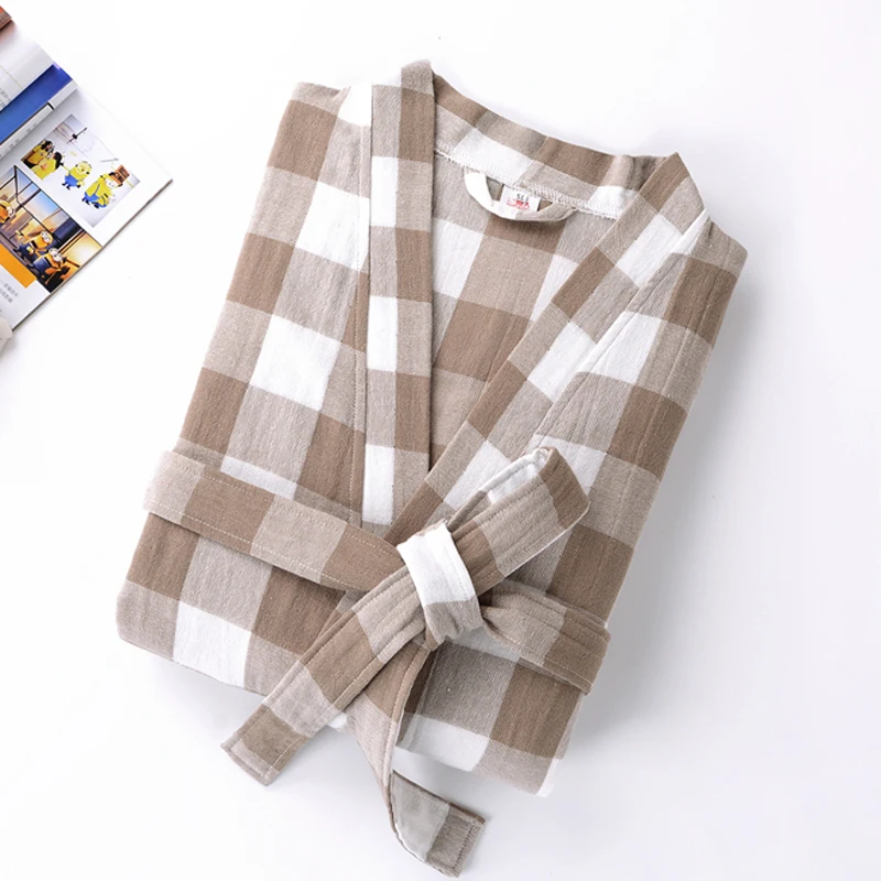 Женский халат из 100% хлопка осенне зимняя новая ночная рубашка Сексуальный банный