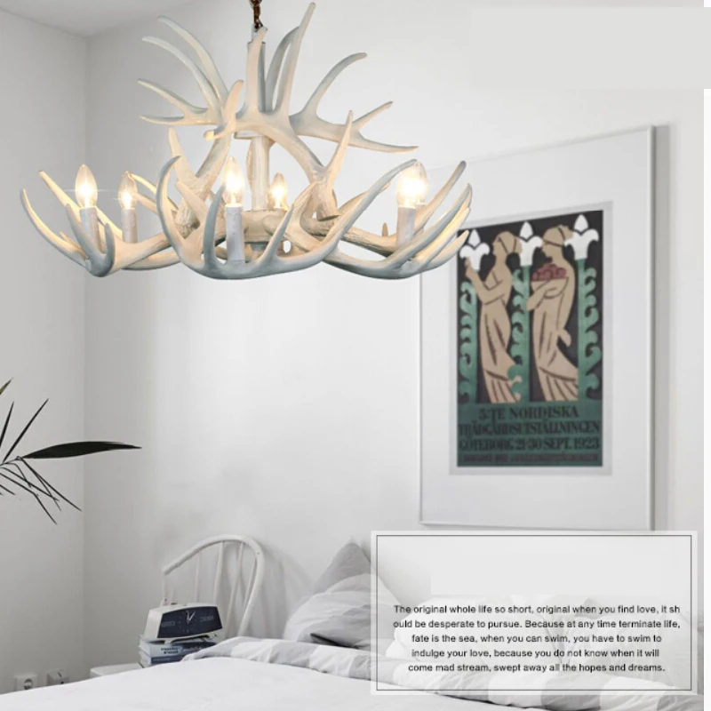 Свеча рога люстра огни американский Ретро Смола оленя подвесные лампы украшение